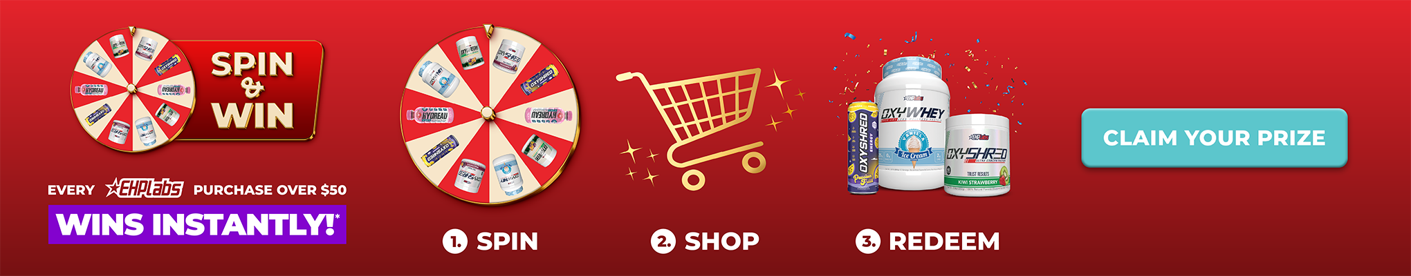 EHP Labs Spin & Win Steps