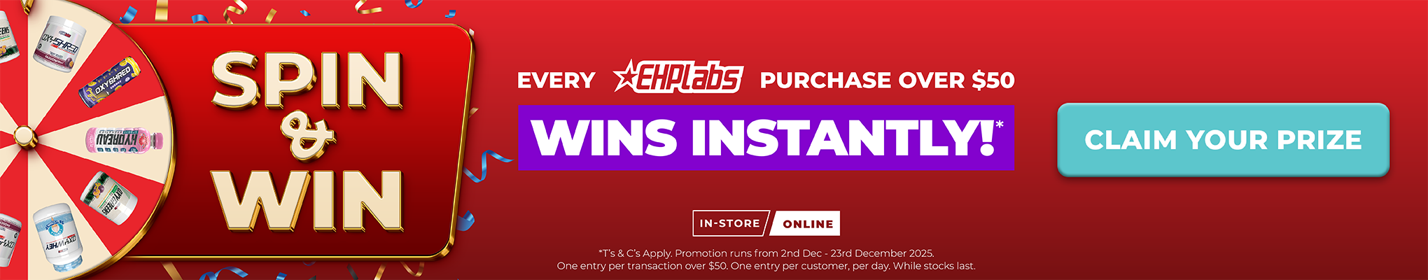 EHP Labs 'Spin To Win' | December Deals