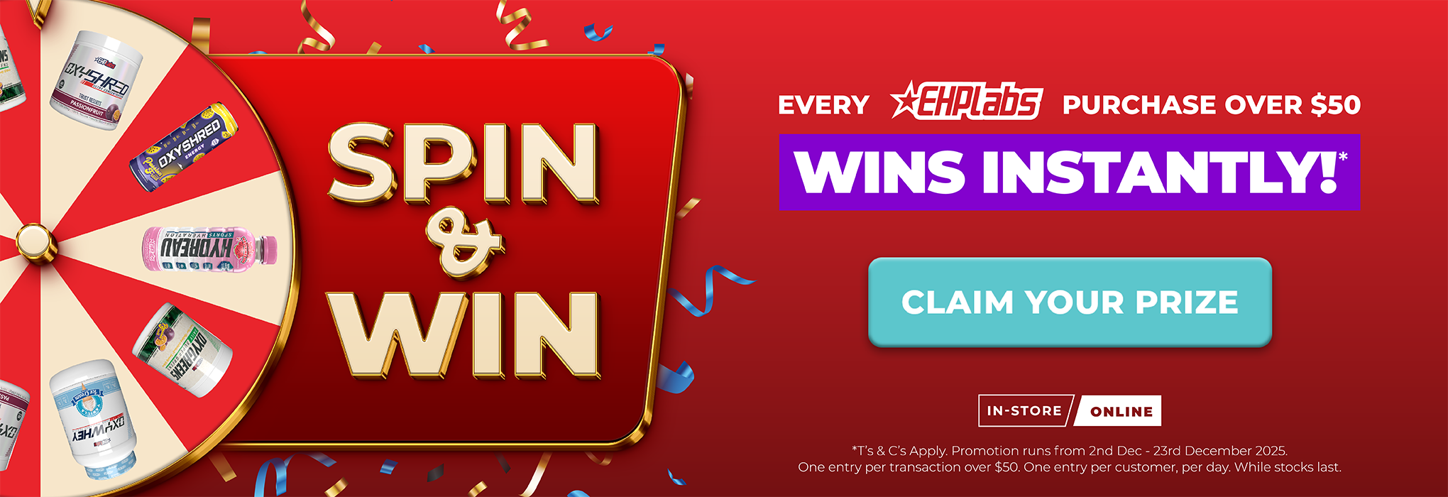 EHP Labs 'Spin To Win' | December Deals