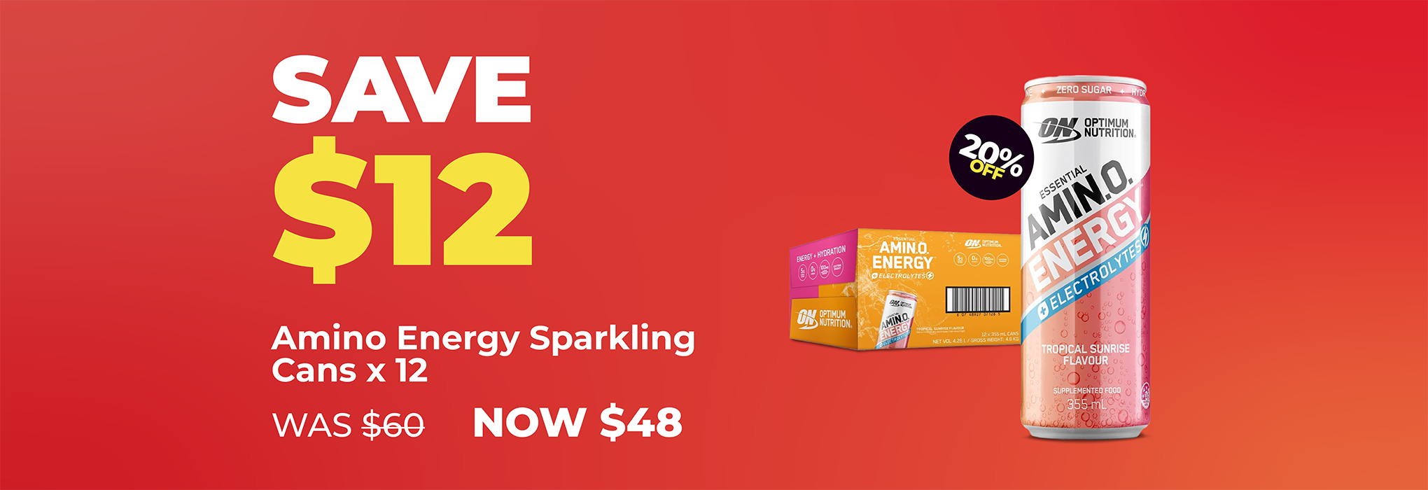 SAVE $12 Amino Energy RTD | 20% OFF Optimum Nutrition