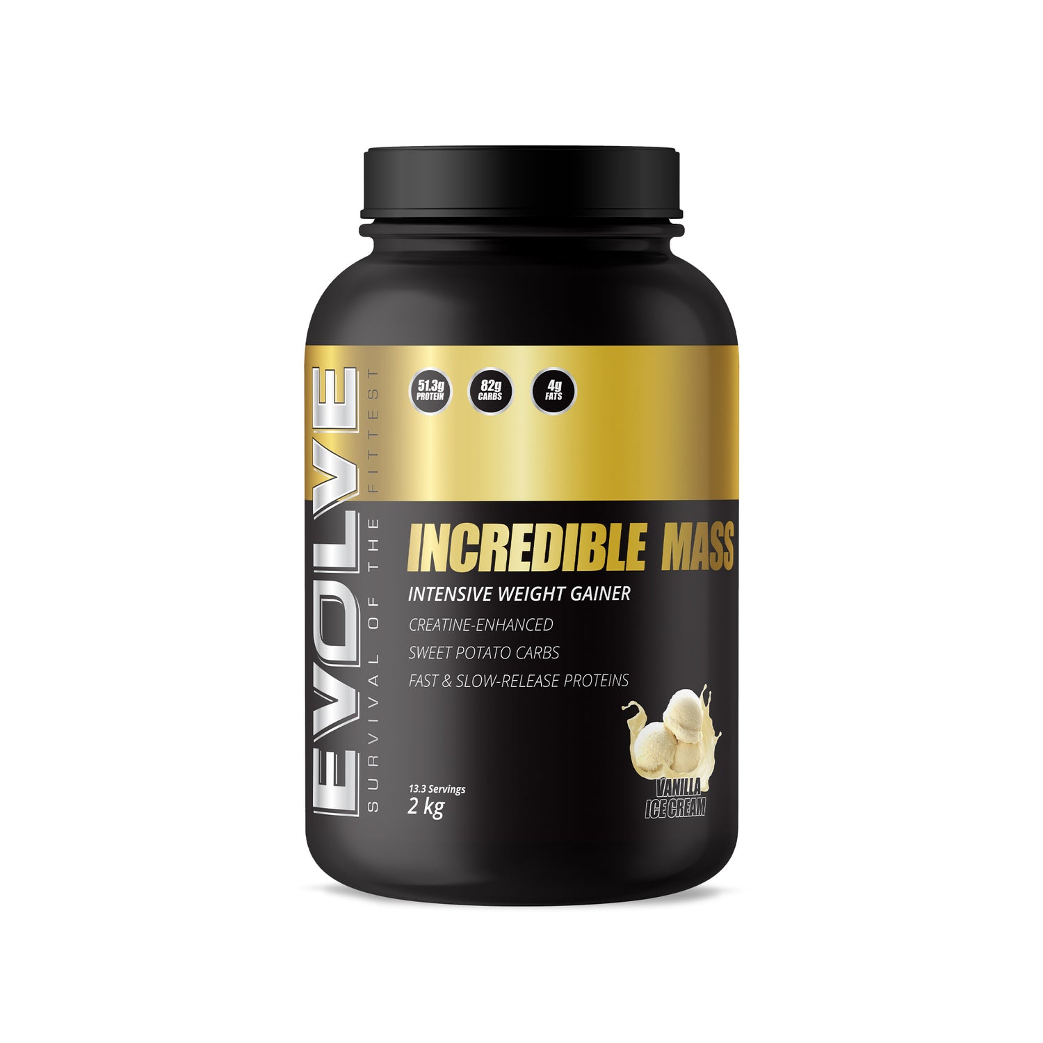 Evolve Incredible Mass 2kg Vanilla Ice Cream