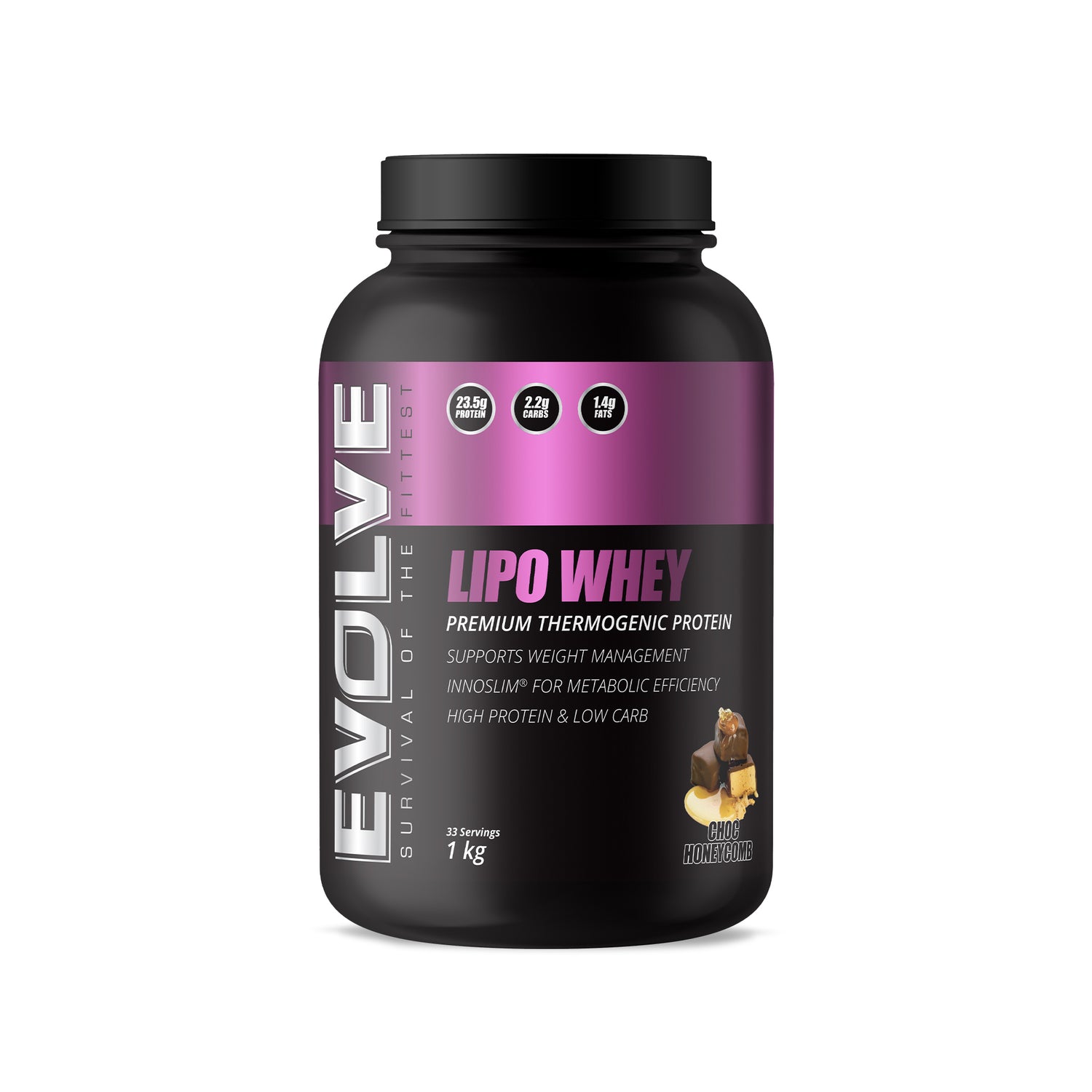 Evolve Lipo Whey 1kg - Choc Honeycomb