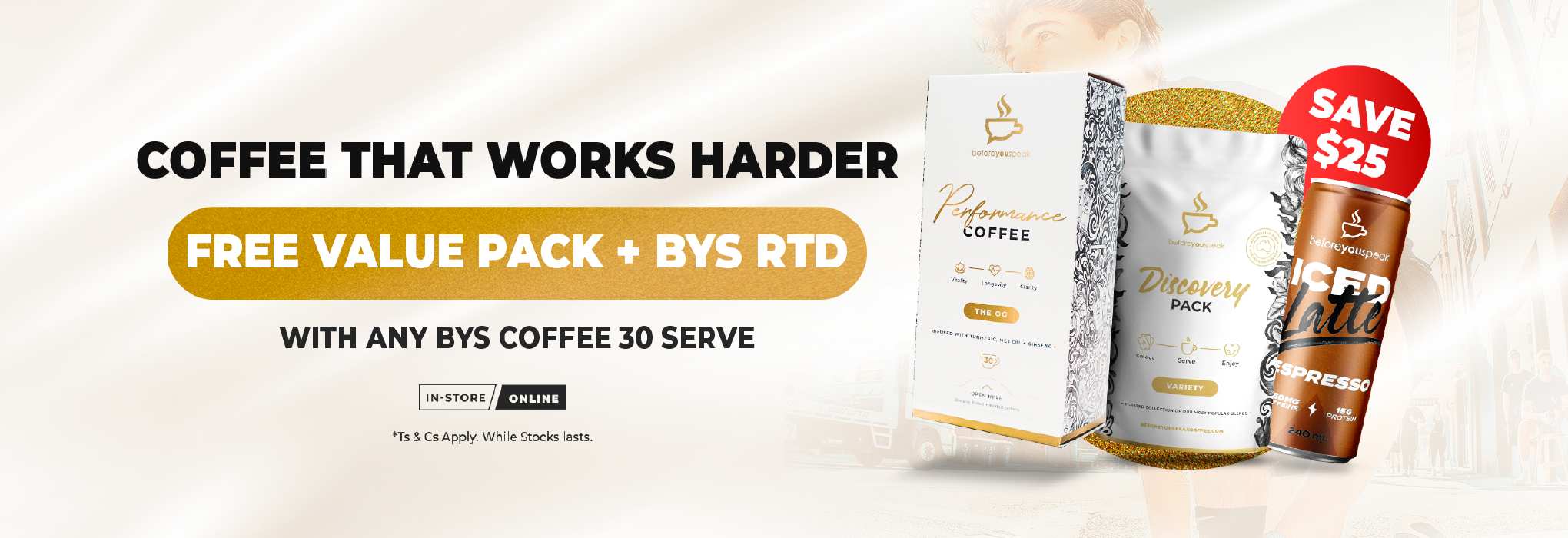 FREE Value Pack + RTD when you buy any 30 serve Collagen Coffee