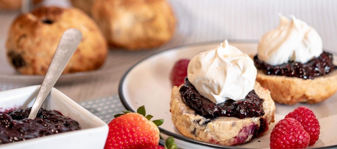 White Chocolate & Blueberry Vegan Protein Scones