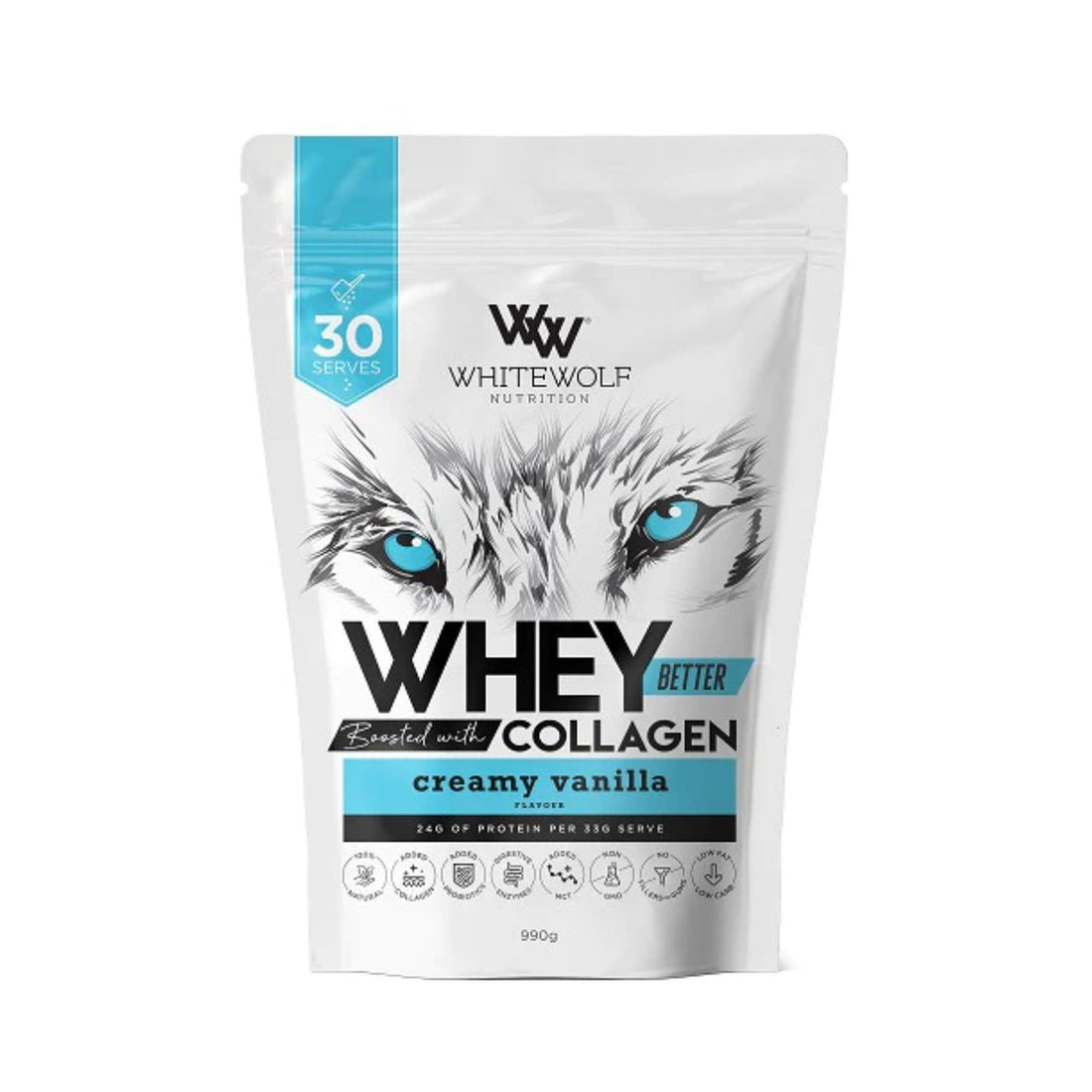 White Wolf Whey Better Protein Blend - Boosted with Collagen Protein Powder