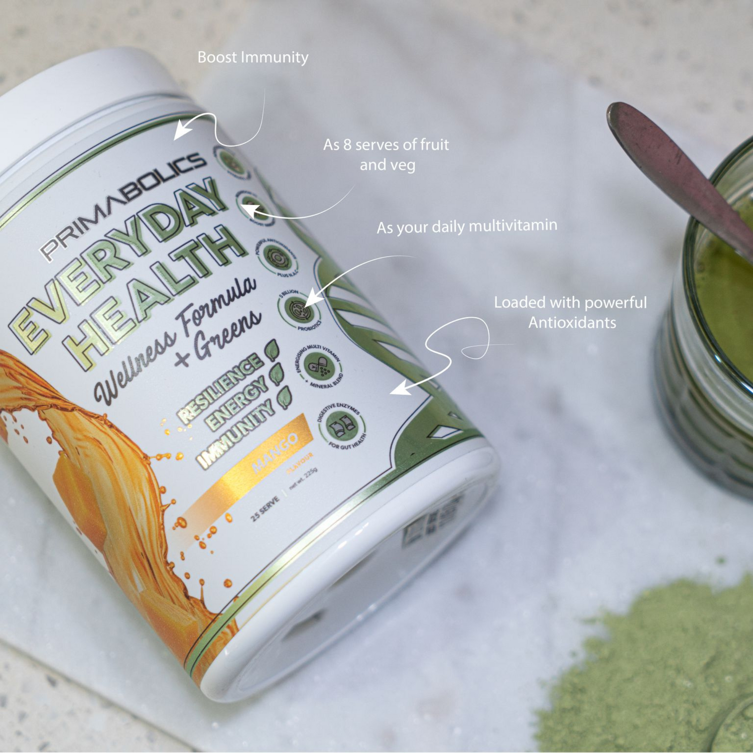 Primabolics Everyday Health Wellness Formula + Greens Powder