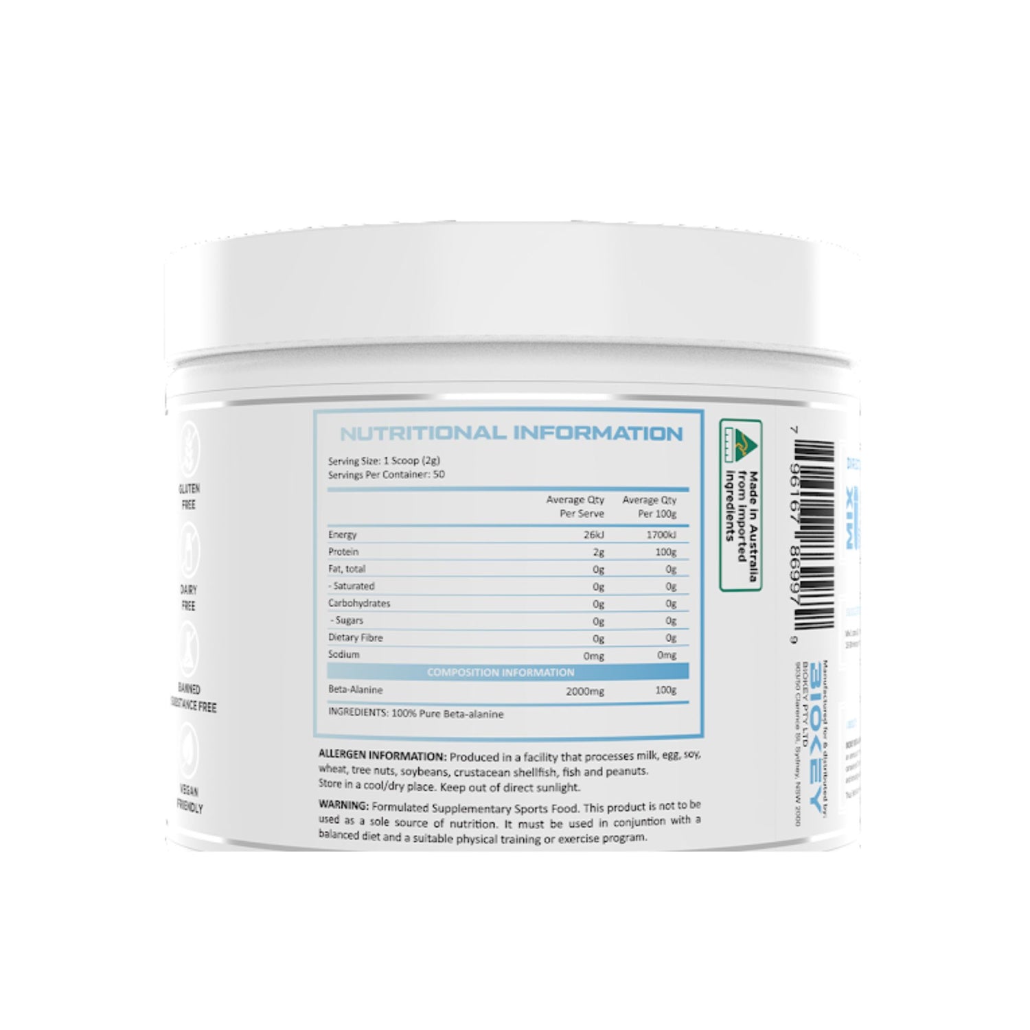Biokey Essentials Beta-Alanine Nutraceuticals