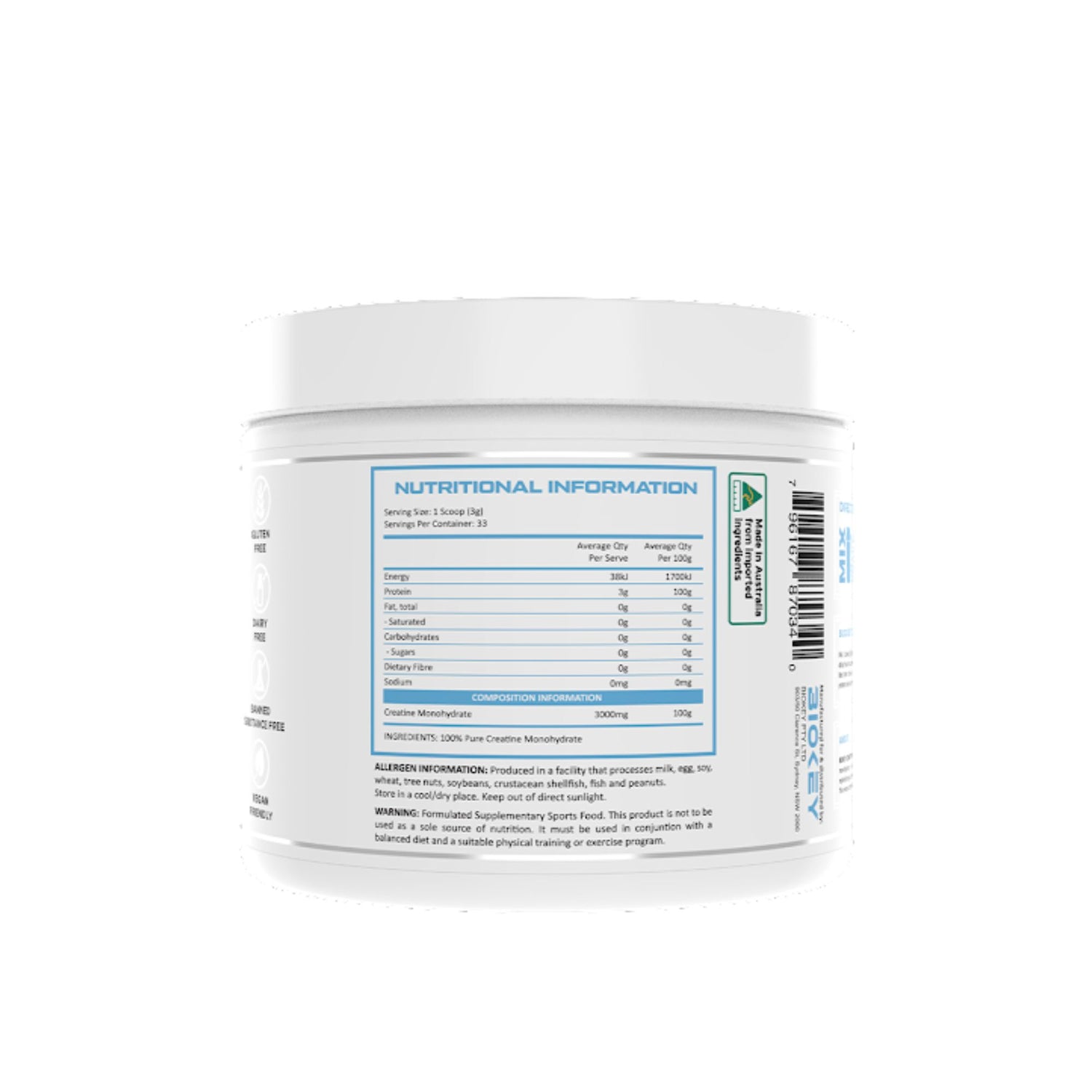 Biokey Essentials Creatine Monohydrate Nutraceuticals