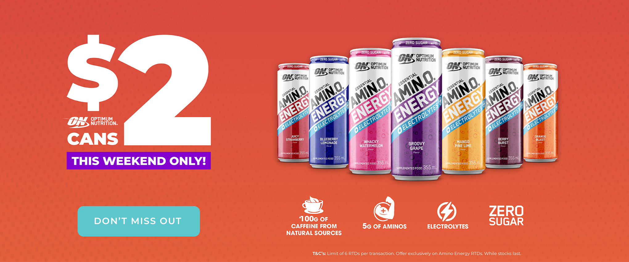 $2 Amino Energy Cans, This Weekend Only!