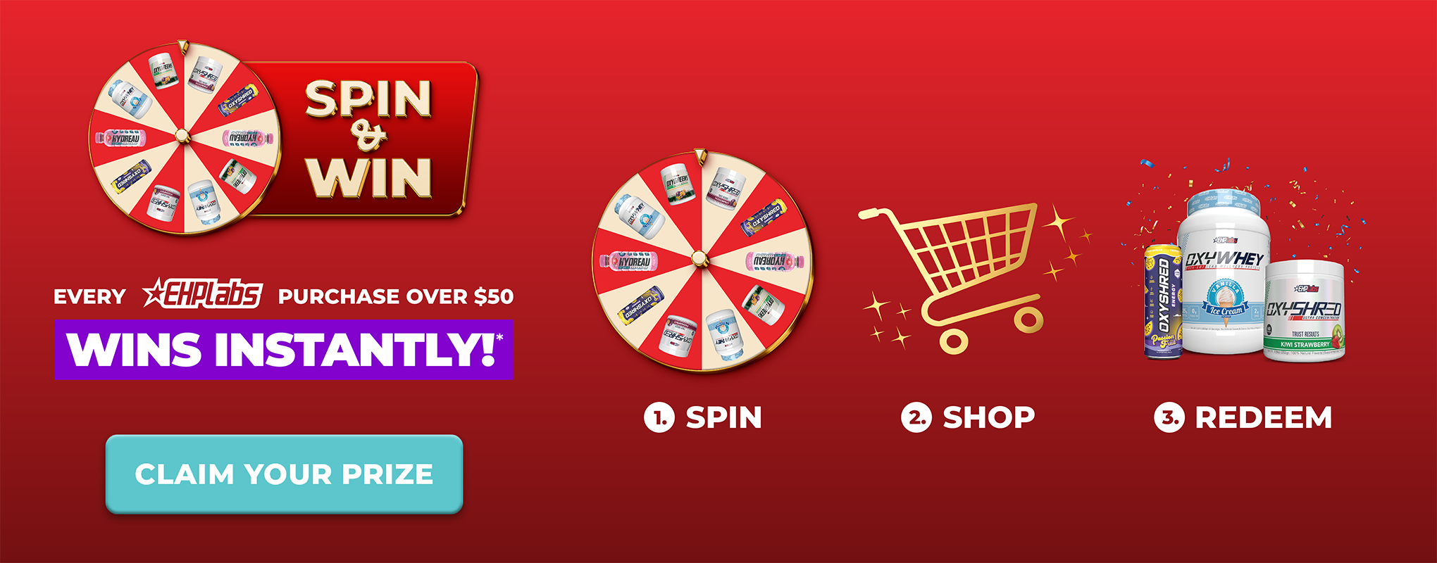 EHP Labs Spin & Win Steps