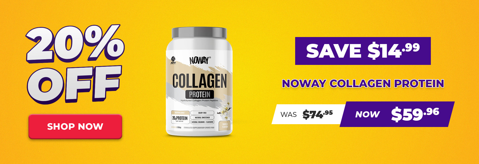SAVE $14.99 ATP Science Collagen Protein - 20% OFF Selected Supps