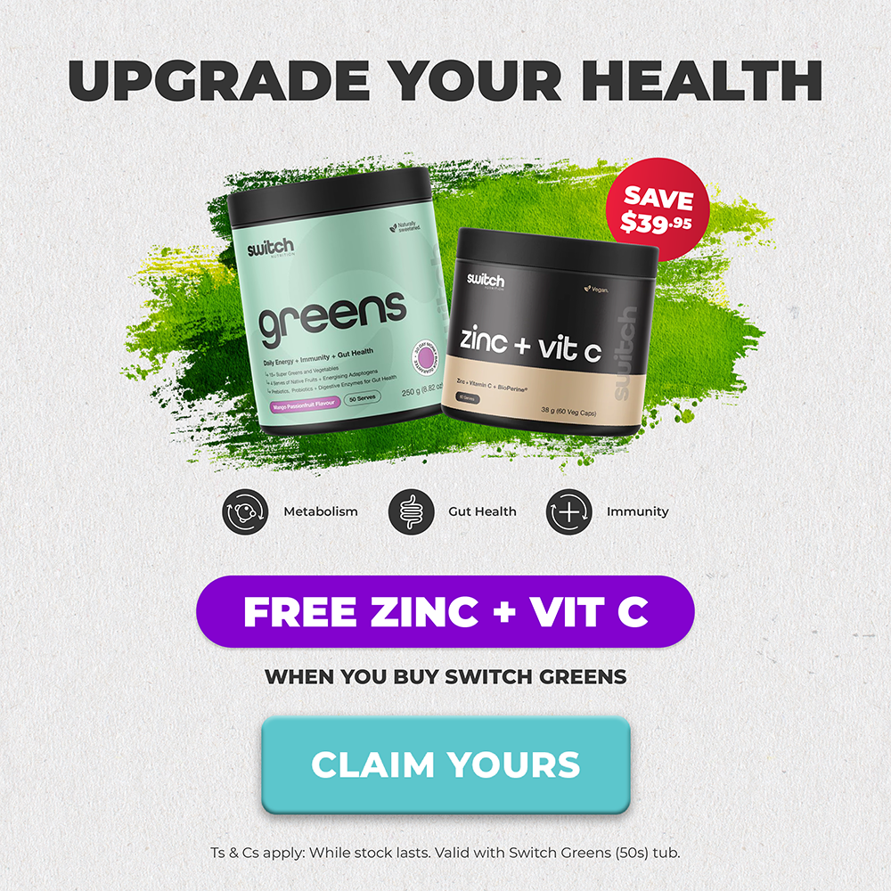 FREE Zinc + Vit C with 50 serve Switch Greens