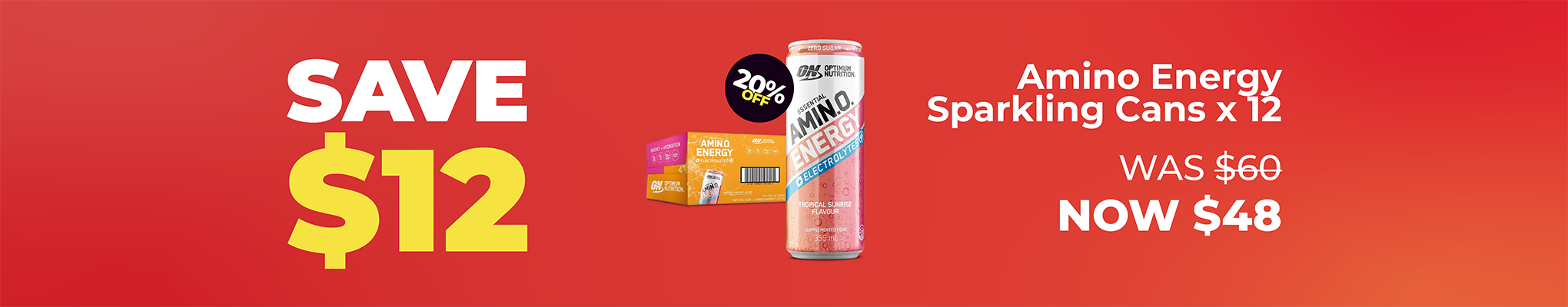 SAVE $12 Amino Energy RTD | 20% OFF Optimum Nutrition