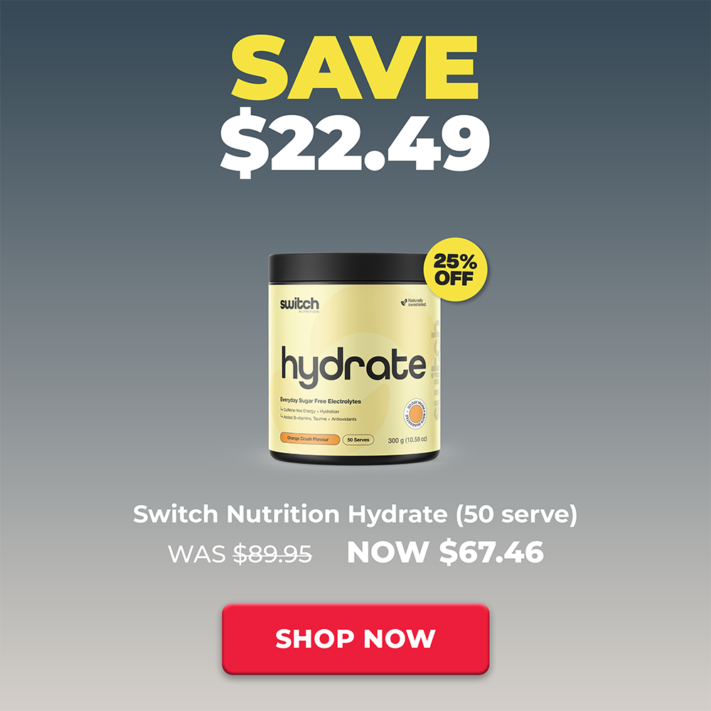SAVE $12.49 Switch Nutrition Hydrate | 25% OFF Switch Nutrition