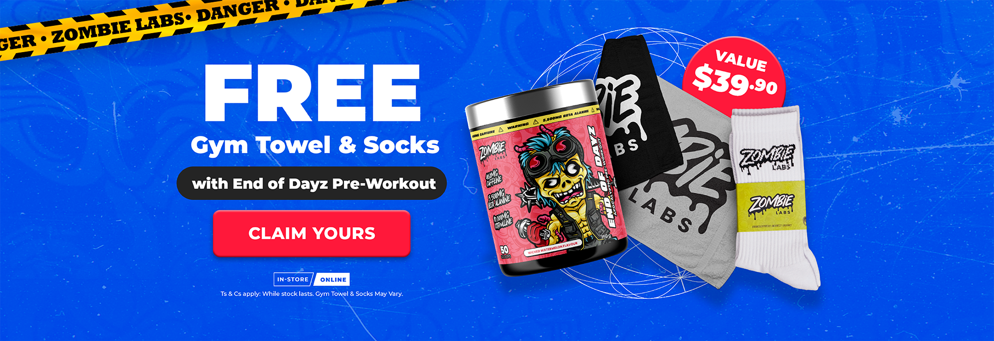 FREE Gym Towel & Socks with End of Days Pre Workout