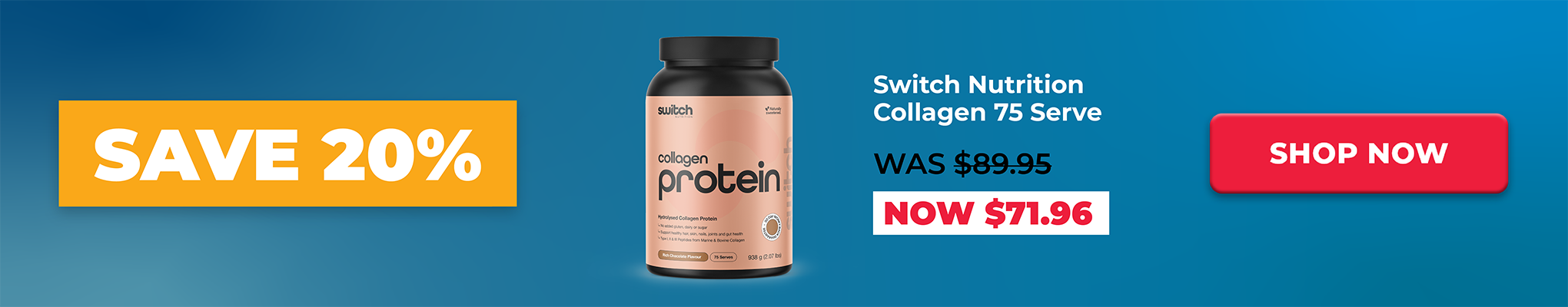 20% OFF Switch Nutrition Collagen | Great Health Reset