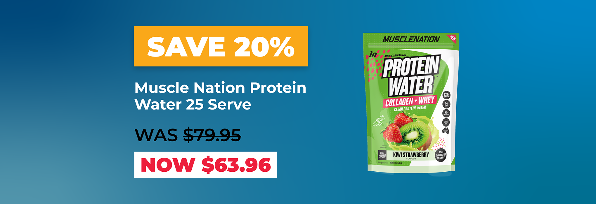 SAVE 20% Muscle Nation Protein Water | Great Health Reset