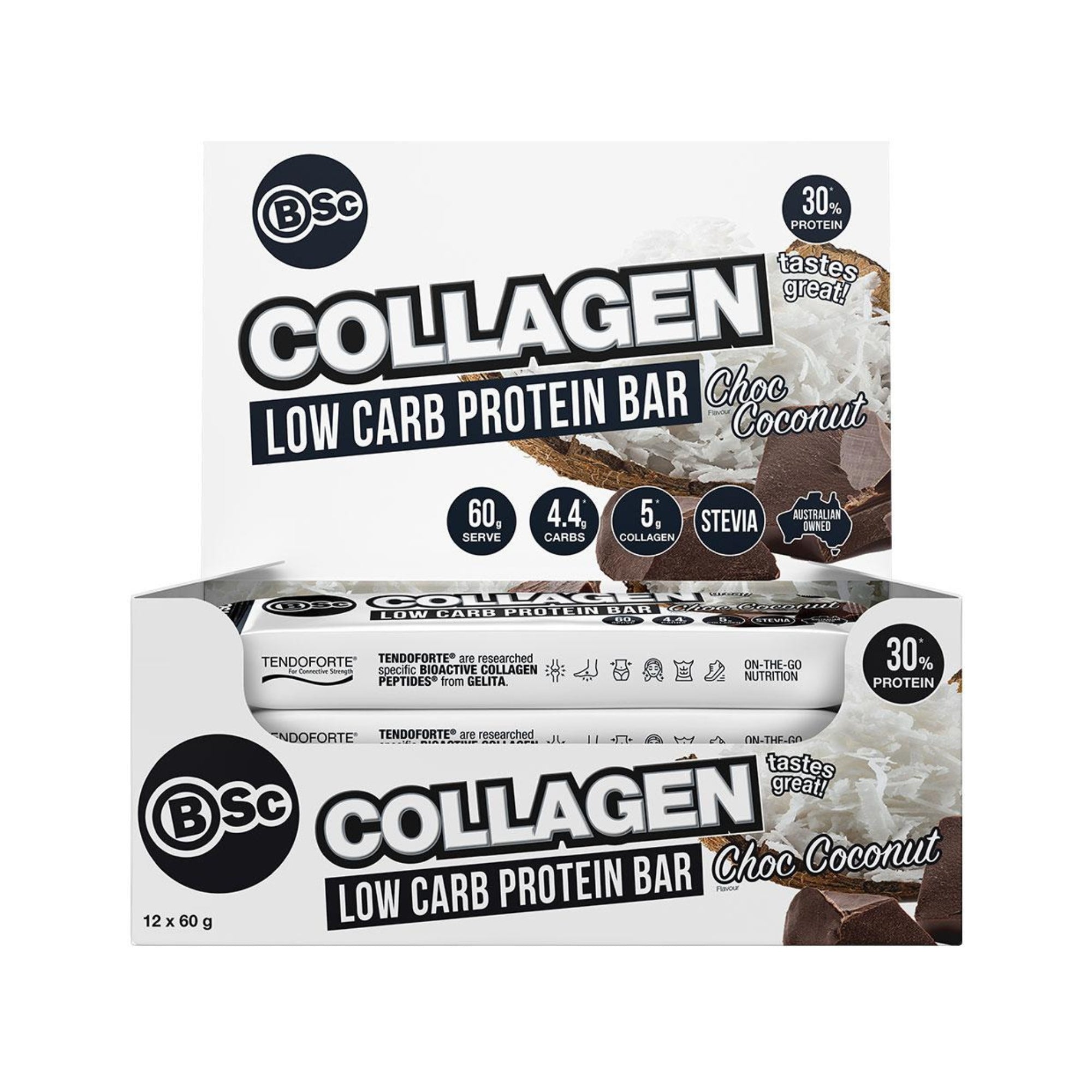 BSC Collagen Low Carb Protein Bar - Choc Coconut Box 12