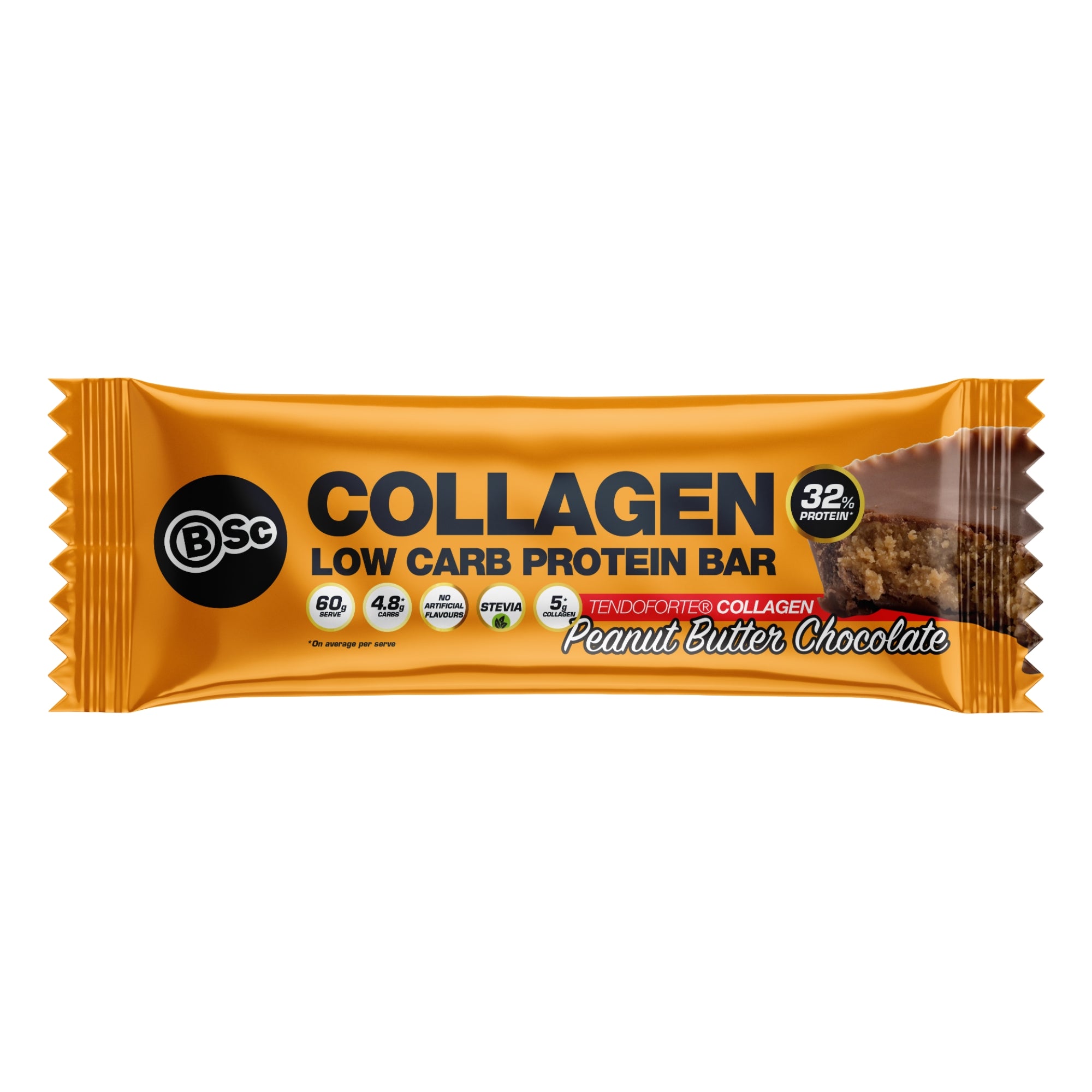 BSC Collagen Low Carb Protein Bar - Peanut Butter Choc Single