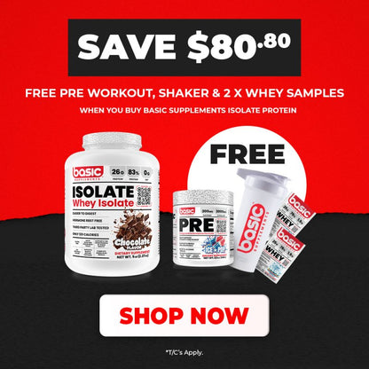 SAVE $80.80 when you buy Basic Supplements Whey Isolate