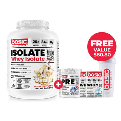 SAVE $80.80 when you buy Basic Supplements Whey Isolate