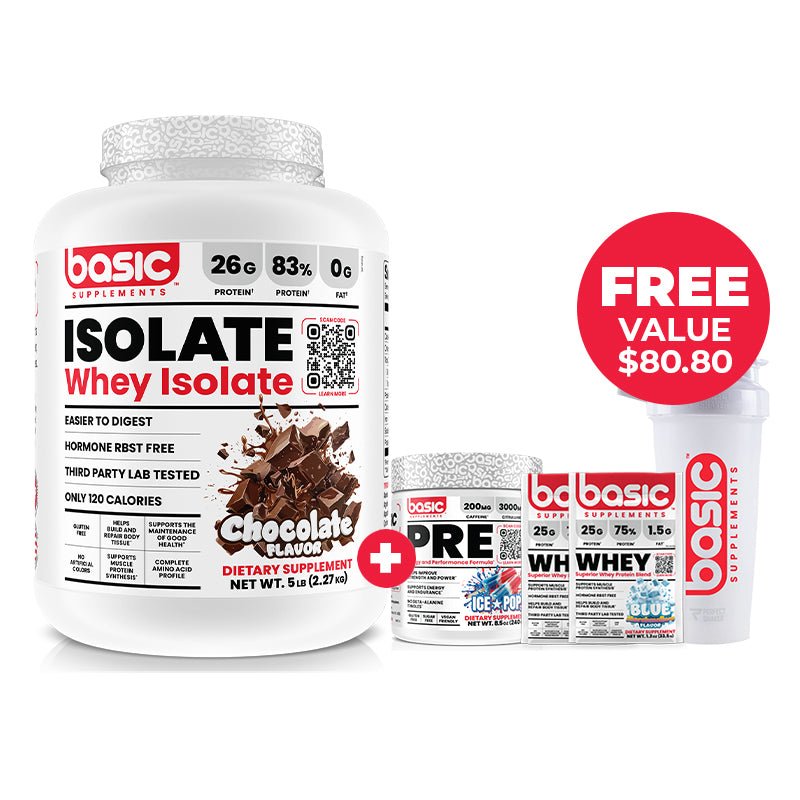 SAVE $80.80 when you buy Basic Supplements Whey Isolate