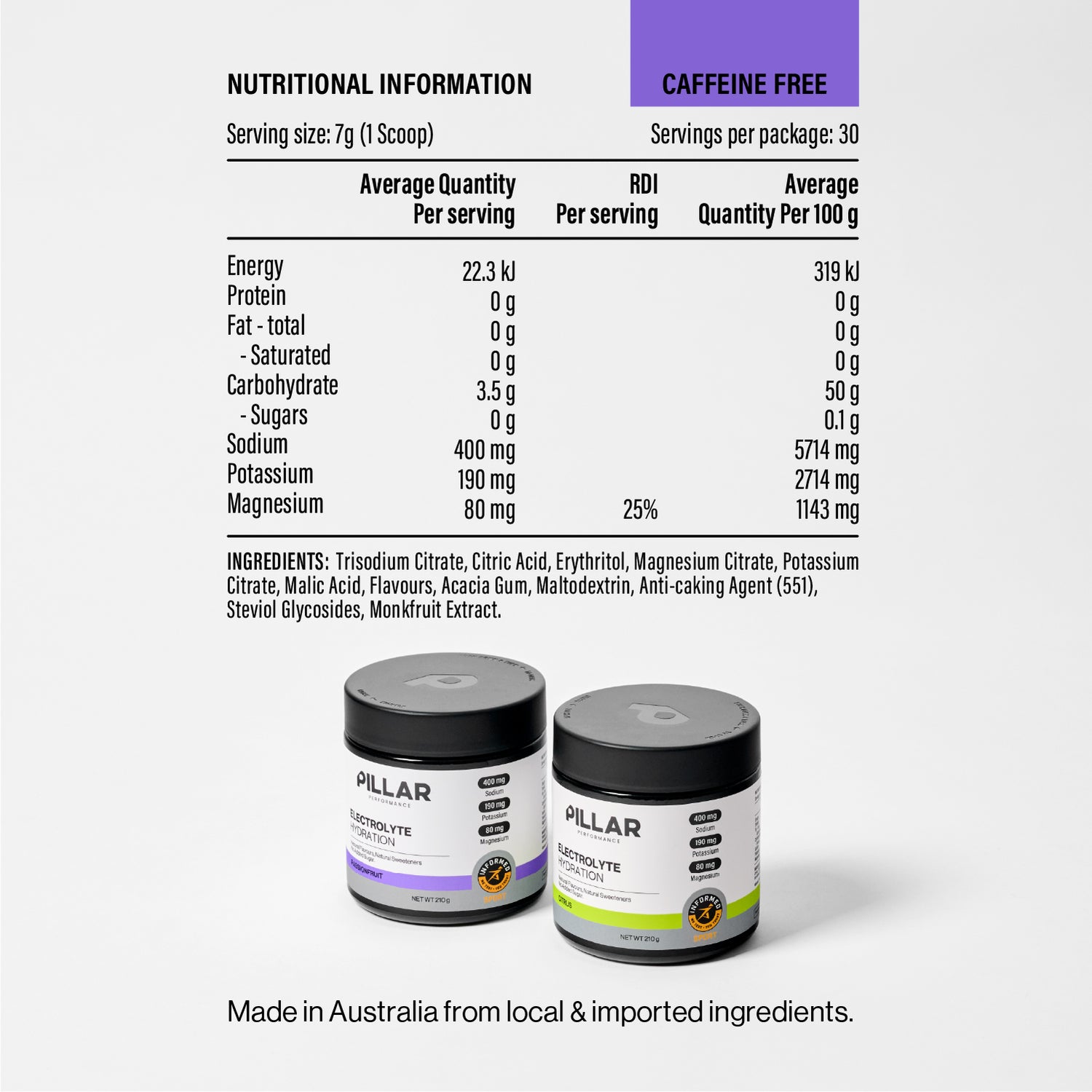 Pillar Electrolyte Hydration Pillar Performance