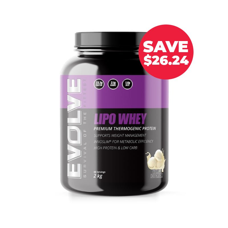 SAVE $26.24 Evolve Lipo Whey | 15% OFF Evolve Proteins