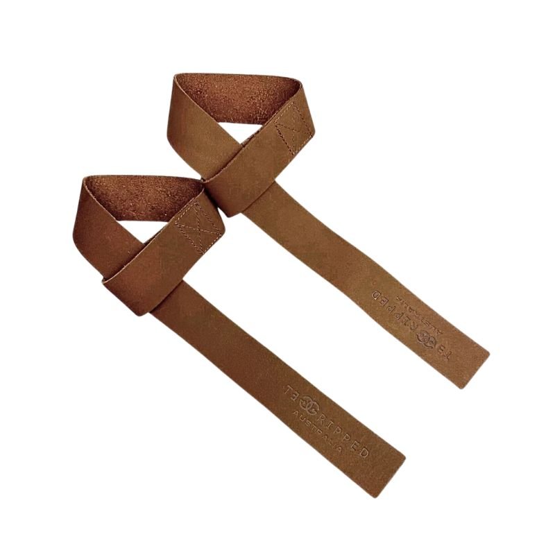 Get Gripped Leather Lifting Straps - Tan
