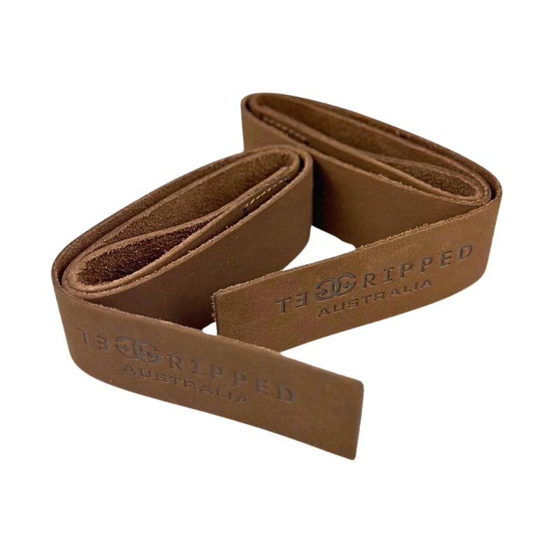 Get Gripped Leather Lifting Straps - Tan
