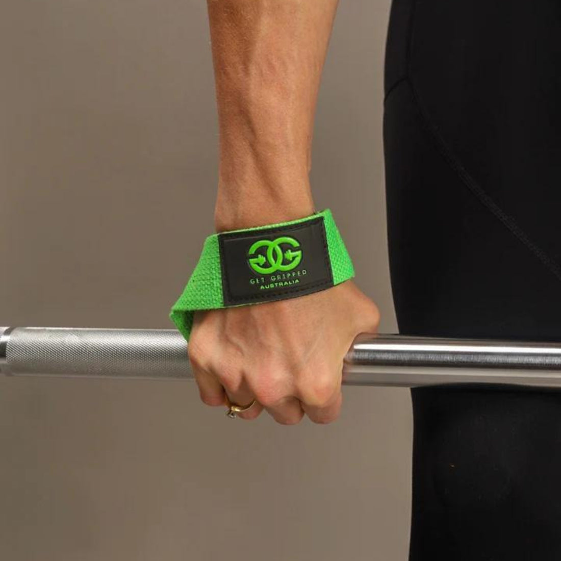 Get Gripped Single Tail Strap Fluro Green Lifestyle