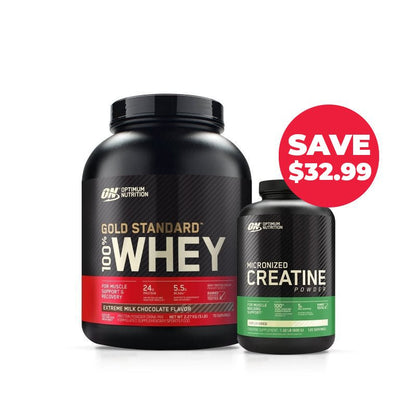 SAVE $32.99 Optimum Nutrition Gold Standard Whey 5LB + Creatine 600g