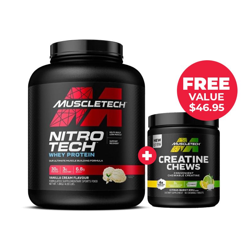 Muscletech Nitro Tech + FREE Creatine Chews | Value $46.95