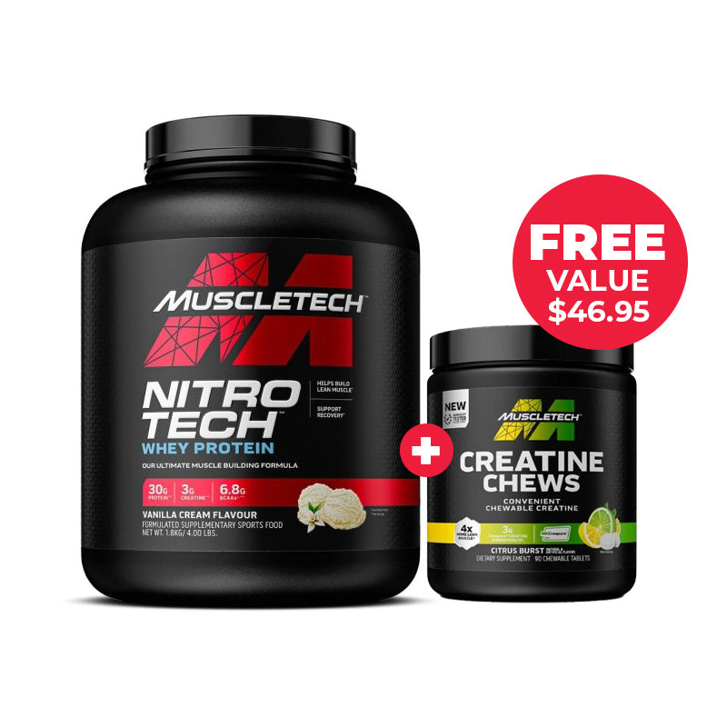 Muscletech Nitro Tech + FREE Creatine Chews | Value $46.95