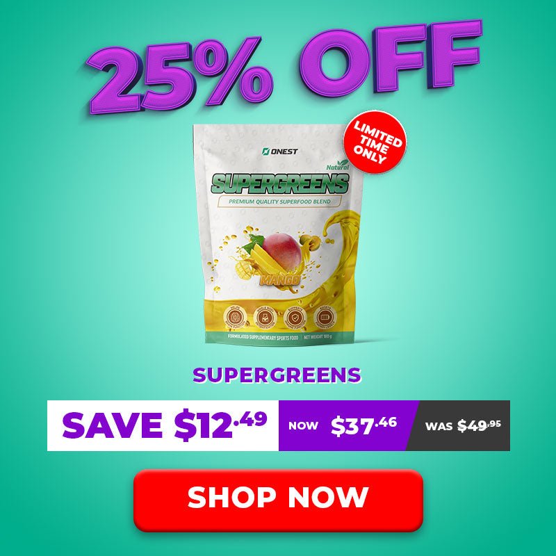 SAVE $12.49 Supergreens | 25% OFF ONEST