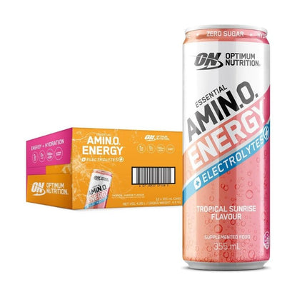 Optimum Nutrition Amino Energy Sparkling RTD - Tropical Sunrise Case of 12