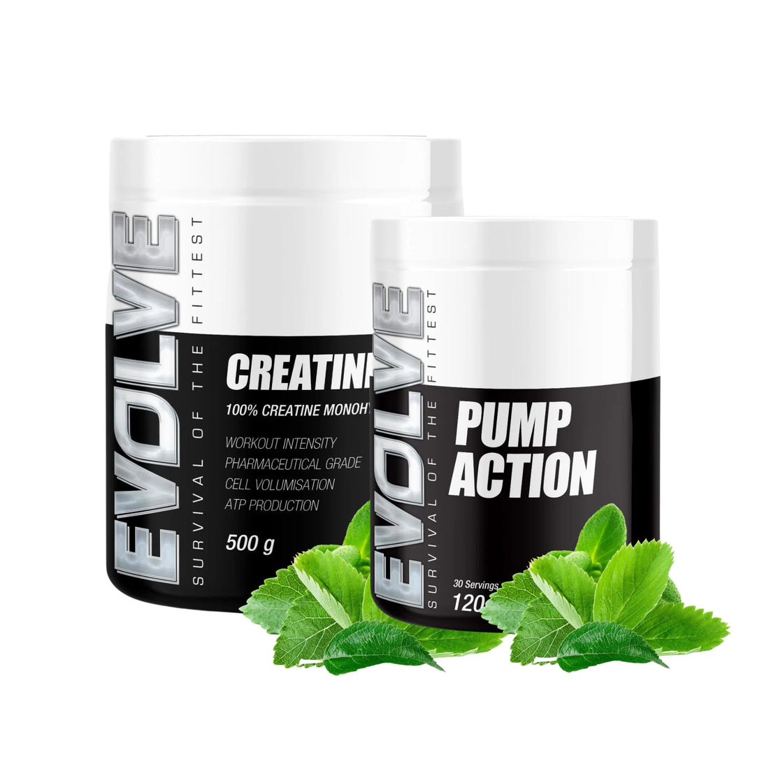 Evolve Creatine 500g and Pump Action Bundle
