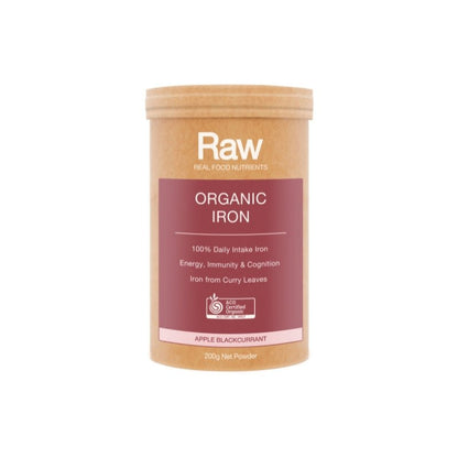 Raw Real Food Nutrients Organic Iron 200g Apple Blackcurrant