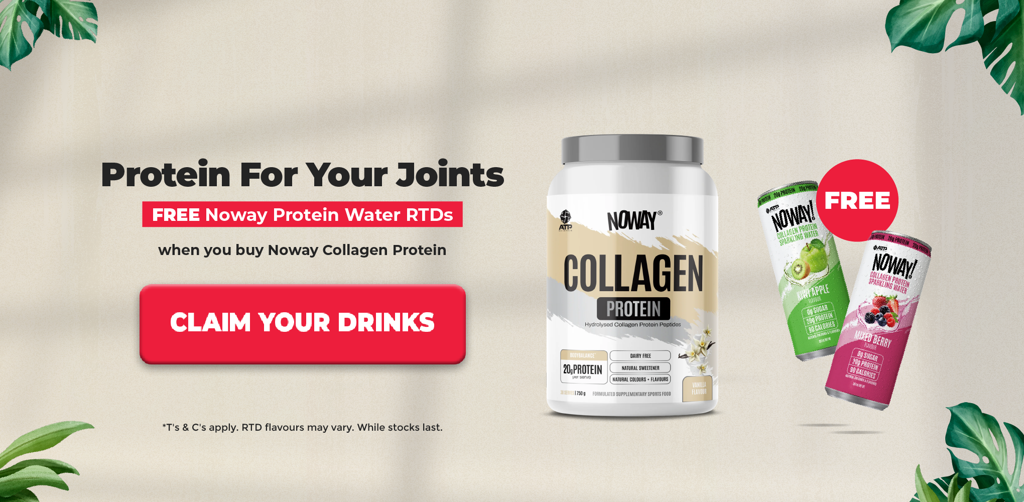 FREE Noway RTD x 2 with ATP Science Collagen Protein | December Deals