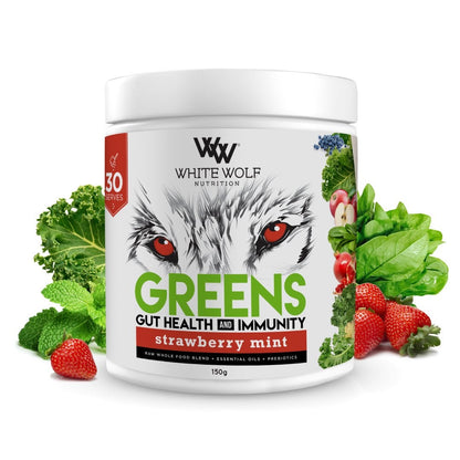 White Wolf Greens + Gut Health Immunity Green Powder