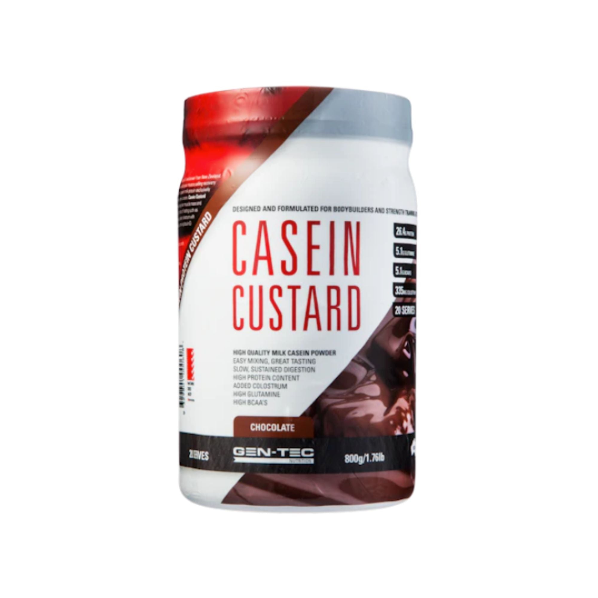 Gentec Casein Custard 800g Chocolate