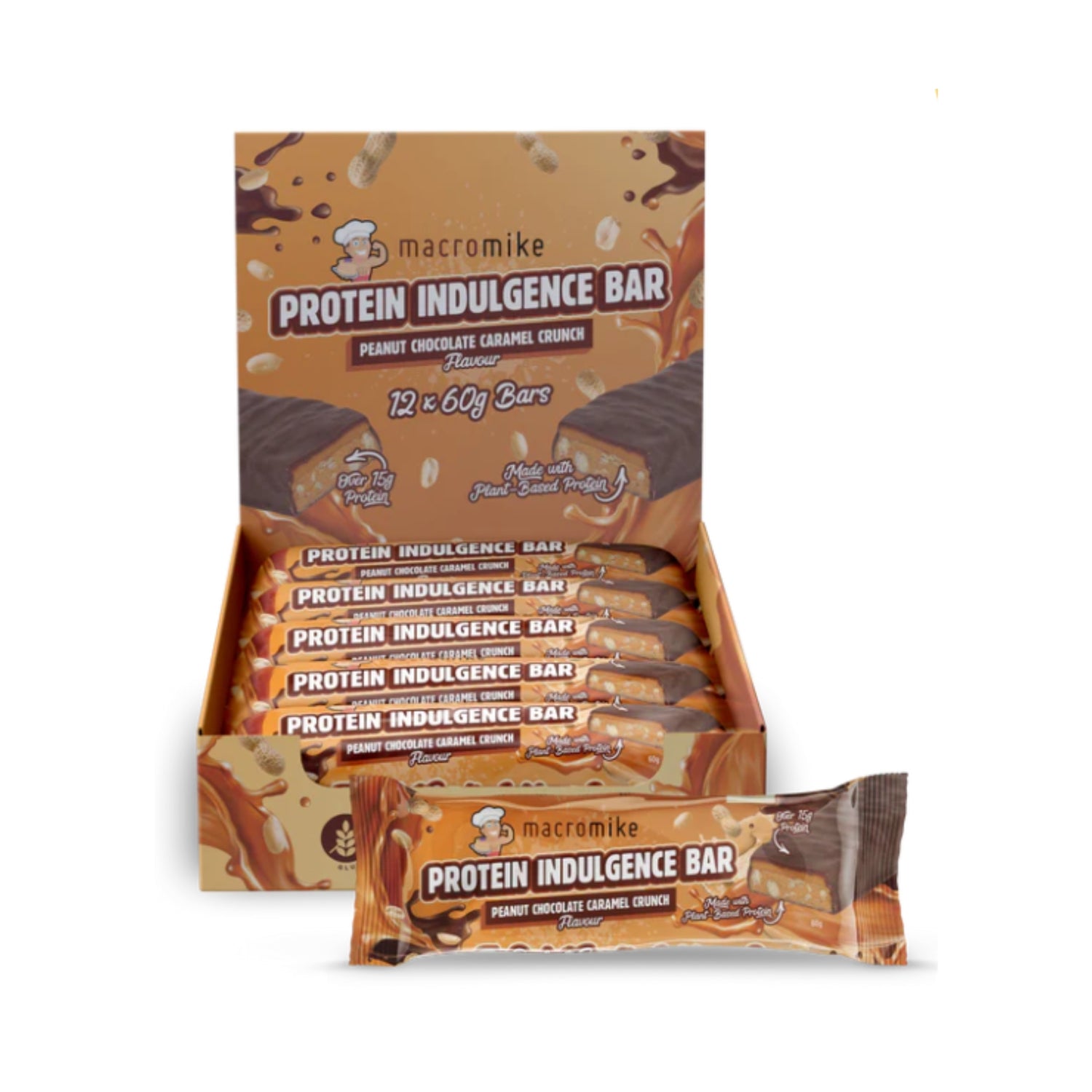 macro mike indulgence bar peanut choc caramel box